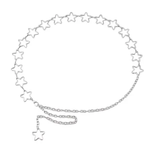 Metal Hollow Circle Star Body Chain Decorative Waist Belly Chain for Women