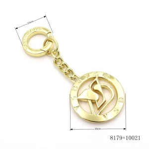 Metal Key Chain Hollow Charm Tag Premium Custom Logo Label Hanging Tag Personal Design Bag Charm Keychain Hollow Tags with Chain