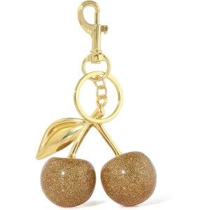 Metal Keychain Bespoke Design Cute Cherry Accessories Sparkling Purse Charms Cherry Bag Charm Custom Logo for Women Gift Factory