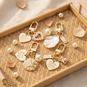 Metal Keychains Cute Shell Rings Bag Accessories Creative Small Gifts Keychain