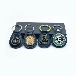 Metal Leather Key Chain Zinc Alloy Key Pendant Car Logo Advertising Gifts Can Be Printed Logo