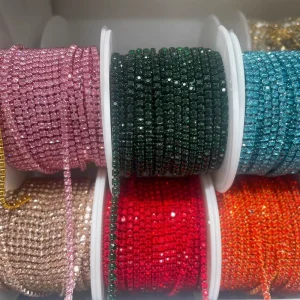 Metal Rhinestone Appliques for Wedding Suits Costume Gold Bodice Applique Beaded Fabric Luxury Rhinestone Beads Chain Shank