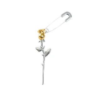 Metal Rose Flower Bear Long Earrings Statement Pendant Earrings Hiphop Accessories