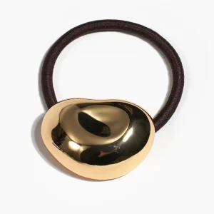Metal Rubber Band Zoe Ponytail Holder Fashionable Simple Metal Hair Ties Hair Accessories for Girls