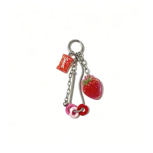 Metal Snake Bone Chain Keychain Fresh Fruit Phone Charm Bag Pendant