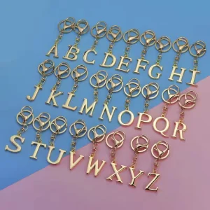 Metal Source Letter For Handbag Keyring Custom Logo Personalized Pendant Charms for Tourist Souvenir Giveaway