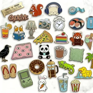 Metal Zinc Alloy Cast Die Cut Logo Soft Hard Enamel Premium Brooch Badge Custom Cross Star Decorative Lapel Pins