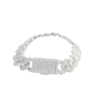Micro Pave Coral Butterfly Cuban Link Bangle 6 8.5In 18K Gold Plated Copper Alloy Iced Out Gift Jewelry for Men & Women