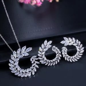 Micro Pave Jewelry 925 Silver Jewelry Set