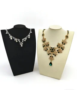 Microfiber Customizable Necklace Display Stand Bust Mannequin for Jewelry Display Cases