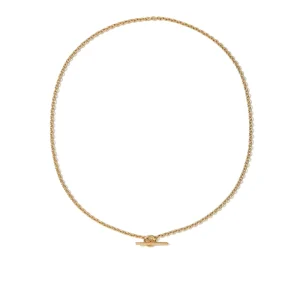 Milskye Classic Fashion Fine Jewelry for Women 925 Silver 18k Gold Cable Toggle Necklace