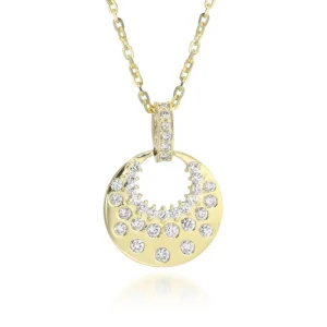 Milskye Stylish Jewelry for Women Fashion Fine 925 Silver 18K Gold Plated Blooming Flowers Shone Moonlight Diamond Necklace