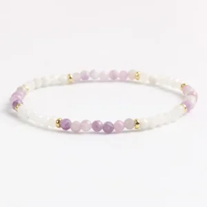 Mini Gemstones Beaded Stone Adjustable Stretch Bracelet for Women Jewelry Gifts
