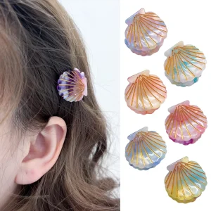 Mini Metal Hair Claw Colorful Shell Acetate Hair Clip Sets Sweet Bangs Clip Accessories for Girls Children’s Hair