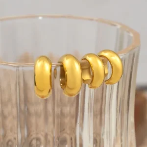 Minimalist Fashion Jewelry Small Clip on Earrings Designer Earrings Ear Cuff Two Sizes Pvd Gold Plating Stainless Steel Jewelry