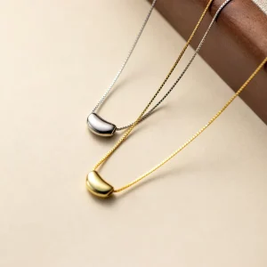 Minimalist Geometric Pendant Necklace 18K Gold Plated Chain 925 Sterling Silver Necklaces Fashion Jewelry for Women