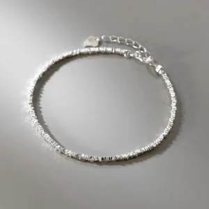 Minimalist Geometric Shape 925 Sterling Silver Charm Bracelets Women Jewelry