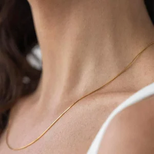 Minimalist Jewelry High Quality Jewelry Costume Necklace Mini Thin Round Snake Chain 1MM Stainless Steel