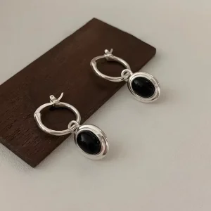 Minimalist Oval Drop Earrings Geometric Water Drop Stud Jewelry for Women Daily Wear Party Wedding Gift