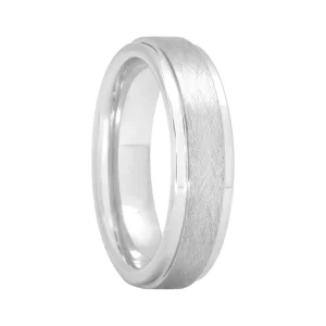Minimalist Polished Tantalum Men Rings Center Brushed Fashion Ring Jewelry