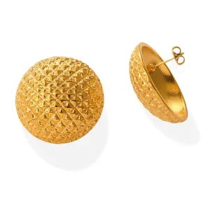 Minimalist Round Circular Stud Earrings Gold Plated Fashion Jewelry Statement Punk Earrings for Women Non Tarnish