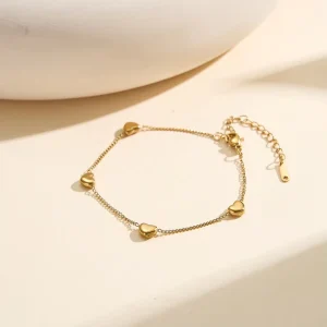 Minimalist Stainless Steel Heart Anklet Summer Fashion Girls Foot Jewelry