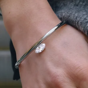 Minimalist Stainless Steel Original Color 18K Marquise Zircon Bracelet Steel Color High-end Non-fading Jewelry