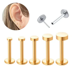 Minimalist Style Tragus Earrings Labret Piercing Jewelry Barbell Style Implant Grade Cartilage Helix Earlobe Earrings