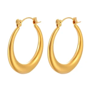 Minimalist Water Drop 316L Stainless Steel Earrings Gold Plated Claw Setting Womens Jewelry Gift