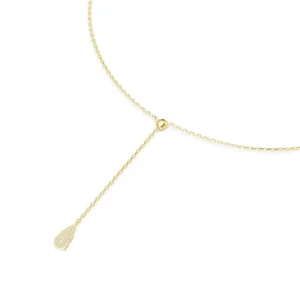 Minimalist Y Shape 14K Gold Plated Necklace Water Drop Pendant Lariat Chain For Women Chic Daily Wear Fine Jewelry Manufacturer