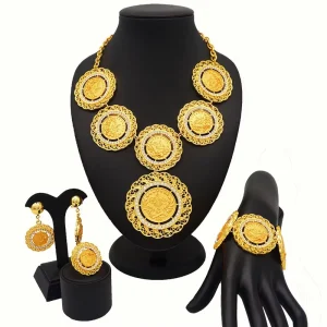 Mirafeel Wedding Jewelry African Style Latest Fashion Dubai Gold Plated Jewelry Sets Necklace Earrings Bracelet and Ring BJ742