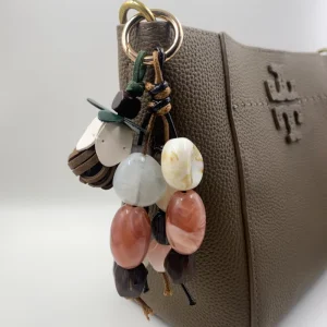 Miu Style Color Block Tassel Ball Charm Bag Backpack Decoration