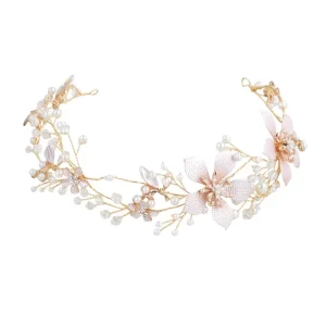 Mixed Styles Pearl Flower Hair Vine for Women Elegant Bridal Headband and Wedding Prom Travel Photography Dress Accessories