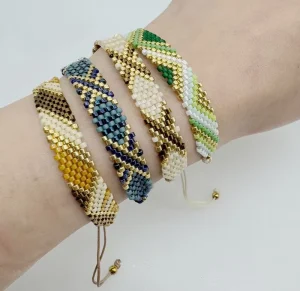 Miyuki Beaded Bracelet Bohemian Style Hand Woven Fashionable and Versatile Wavy Pattern Jewelry Fashion Beaded Bracelets