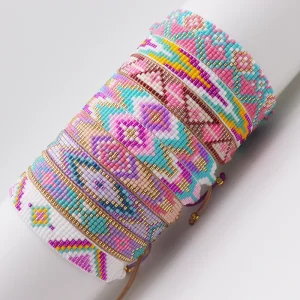 Miyuki Beaded Strand Bracelet Wrap Woven Braided Bracelets Womens Miyuki Bracelets