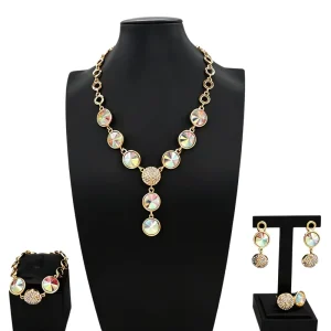 Modern Abstract Gold Plated Jewelry Set for Women Dubai African Naija Choker Wedding Party Accessories Gift HC2005914