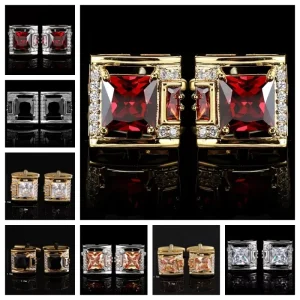 Modern Classic Fashion Men Cufflinks 1 Pair of Shirt Suit Cuff Links Jewelry Rhinestone Classic Brass Cufflinks men