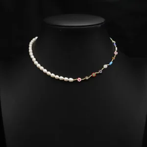 Modern Fashion Pearl Necklace Multi Layer Flower Design Alloy Chain Trendy Party Daily Wear Accessories Pearl Necklace
