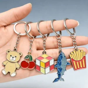 Modern Personalized High Grade Metal Keychain Custom Logo Zinc Alloy Keyring Waterproof Fashion Accessories Trend Branding Gift