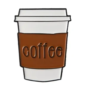 Modern Versatile Coffee Series Metal Badge Brooch Collection Set Die Cutting UV Engraved Silver Plated DCM Cup Pin Accessories