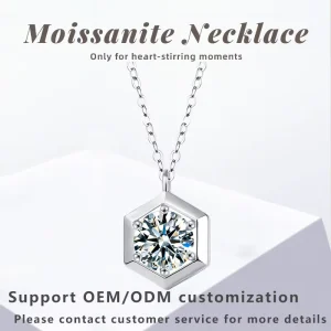 Moissanite Jewelry Fashion Pendants & Charms Necklace Custom Jewelry 925 Sterling Silver with GRA Certificate