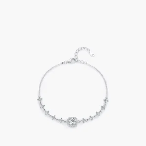 Moissanite S925 Sterling Silver Luxurious Ins Style Sugar Cube Geometric Full Diamond Bracelet for Women