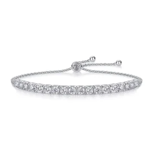 Moissanite Women’s Simple Versatile Fashion Tennis Adjustable 0.1 0.3 0.5 Carat White Bracelet
