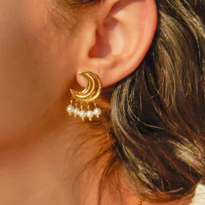 Moon Pearl Earrings for Women