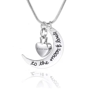 Moon Pendant Fashion Stainless Steel Men’s and Women’s Accessories With 50cm Necklace