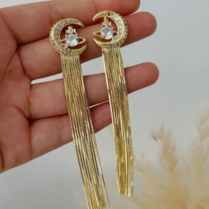 Moon Star Chain Earrings for Woman Fashion Jewelry