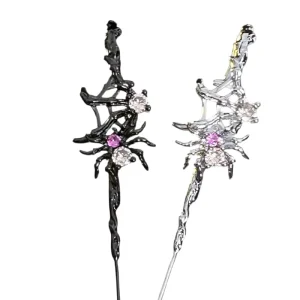 Moonstone Spider Ear Hooks Earring Earstuds Jewelry for Women Y2K Fishtail Design Ear Claw Ear Clip
