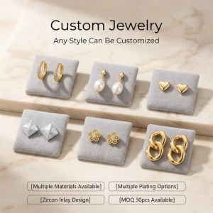 Mosen Custom Metal Stud Earrings Trendy Link Chain Baroque Pearl Huggie Hoop Pyramid Heart Flower Earring Supplier