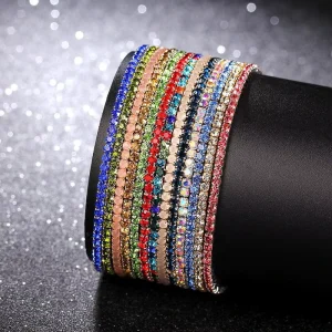 Most Popular Women’s Summer Elegant Exquisite Rhinestone Bracelet Shiny Full Bracelet Fashion Charm Bracelets