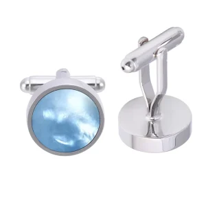 Mother Pearl Shell Stone Elegant Cufflinks Custom Men Suit Shirt Fashion Accessory Wedding Tuxedo Trendy Jewelry Gift